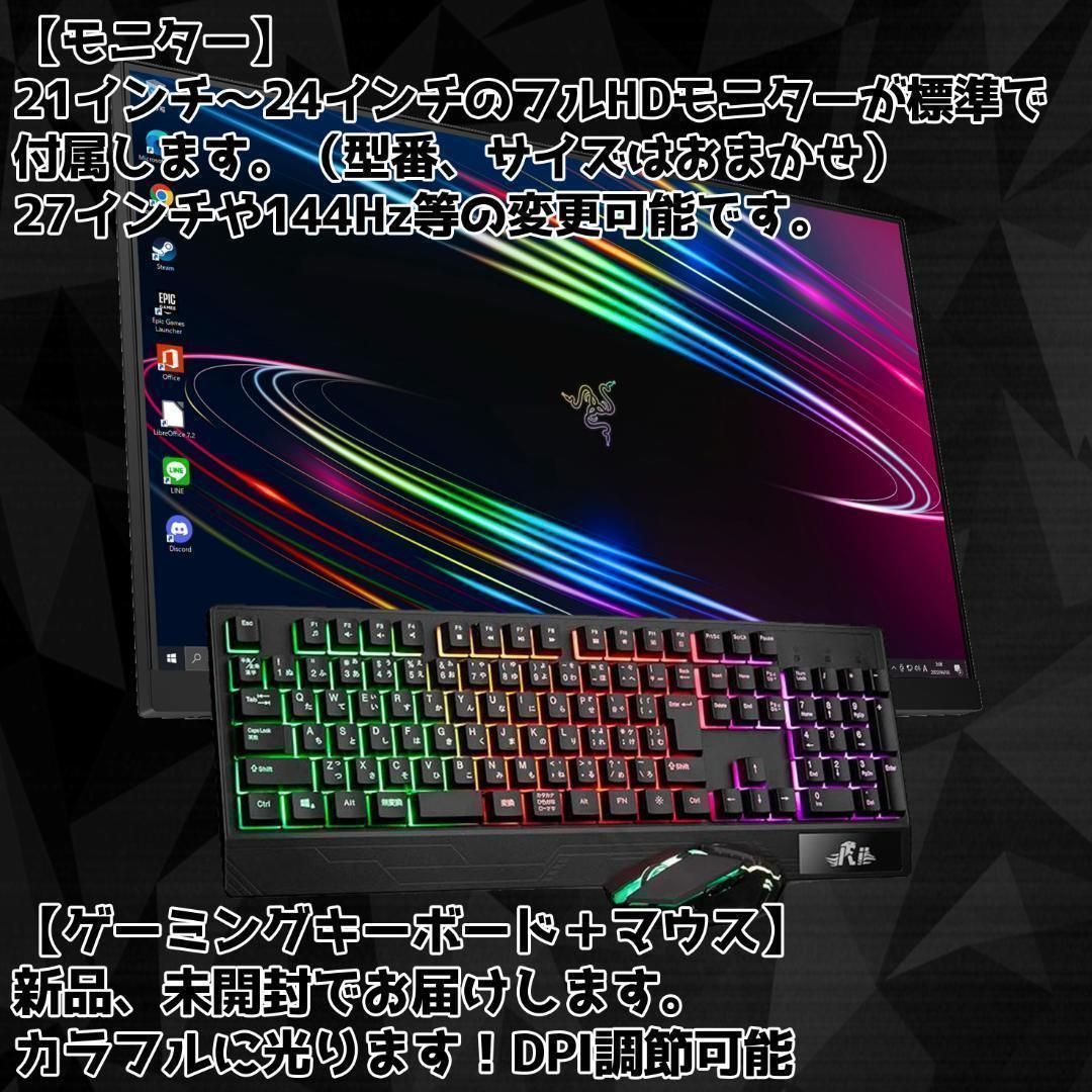 RTX4060搭載ゲーミングPCフルセット