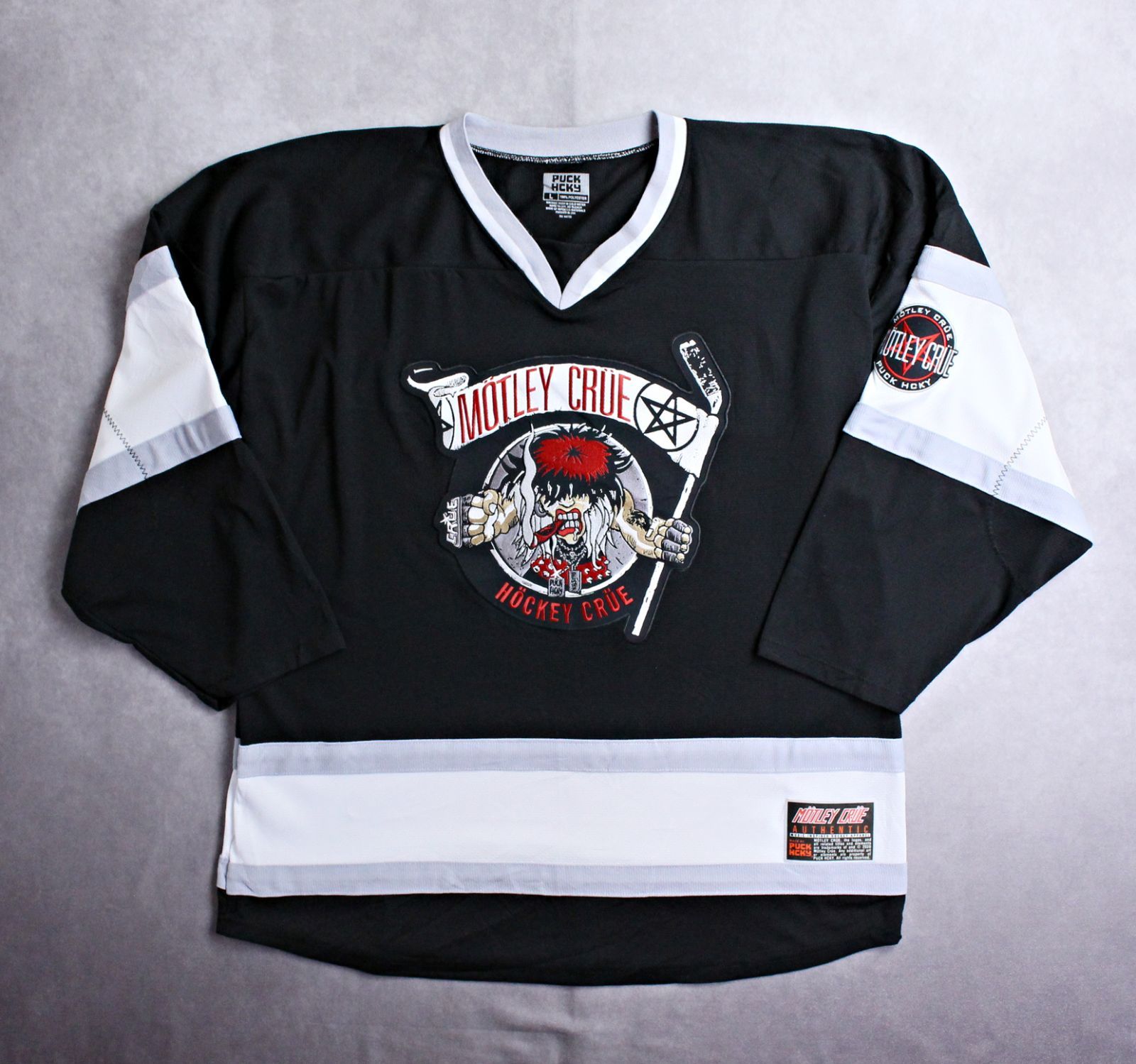 PUCK HCKY なモトリークルー アイスホッケージャージ Lサイズ ビッグシルエット MOTLEY CREW