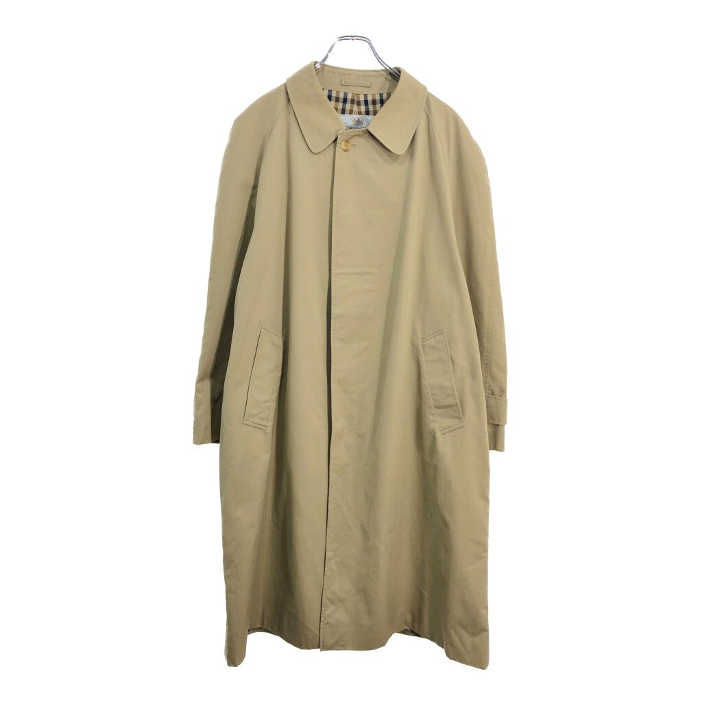 90年代 カナダ製 Aquascutum アクアスキュータム ステンカラーコート ベージュ(メンズ 42相当)中古 古着 V5150 EsJYFt2U8GoqwmvHuKUPoa.jpg@jpg