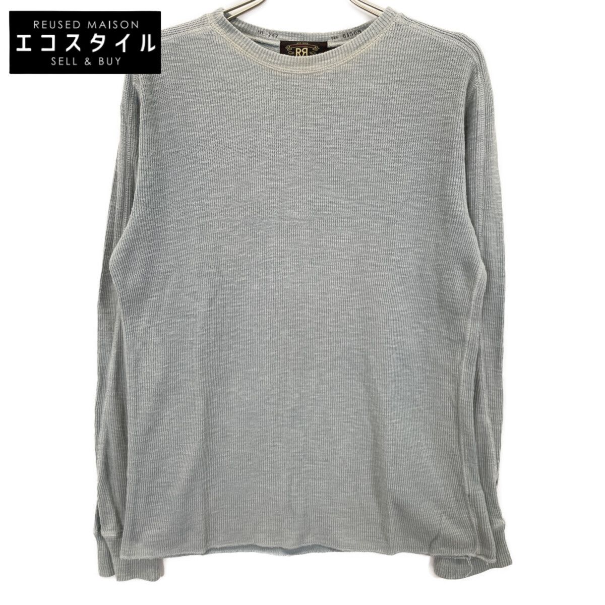 RRL ダブルアールエル ﾌﾞﾙｰ ｺｯﾄﾝ ｻｰﾏﾙ 長袖Tｼｬﾂ M