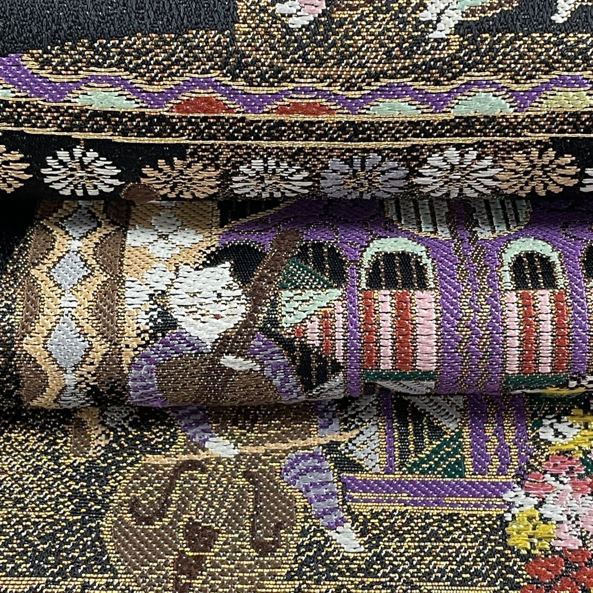 袋帯 美品 逸品 お太鼓柄 正絹 【中古】（袋帯 美品 逸品 お太鼓柄  