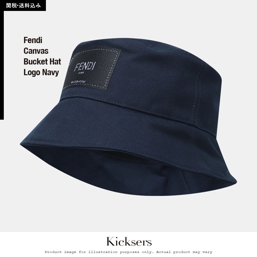 Fendi Canvas Bucket Hat Logo Navy フェンディ キャンバス バケットハット ロゴ ネイビー - メルカリ