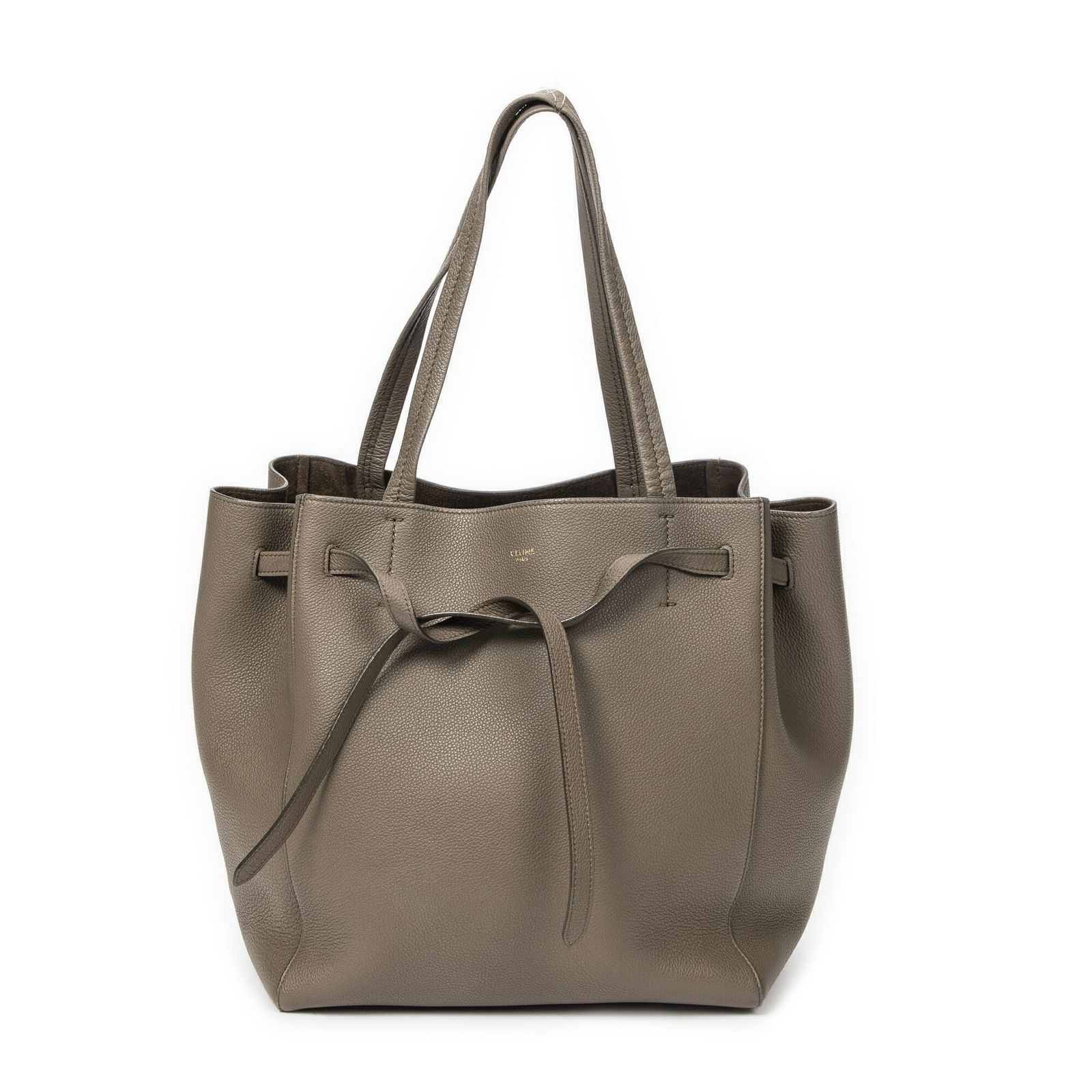 [中古] CELINE セリーヌスモール カバス ファントム トート茶色グレインレザーA