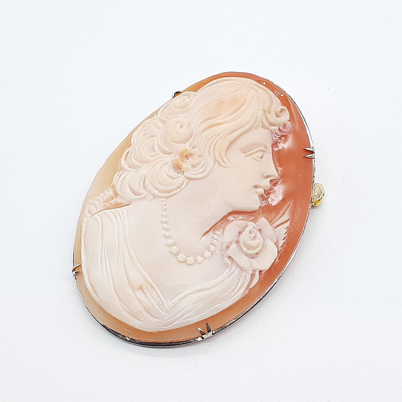 ブローチ ネックレス ペンダントトップ チャーム シェルカメオ