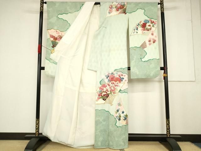 平和屋着物○豪華振袖 駒刺繍 花鞠文 金彩 金通し地 正絹