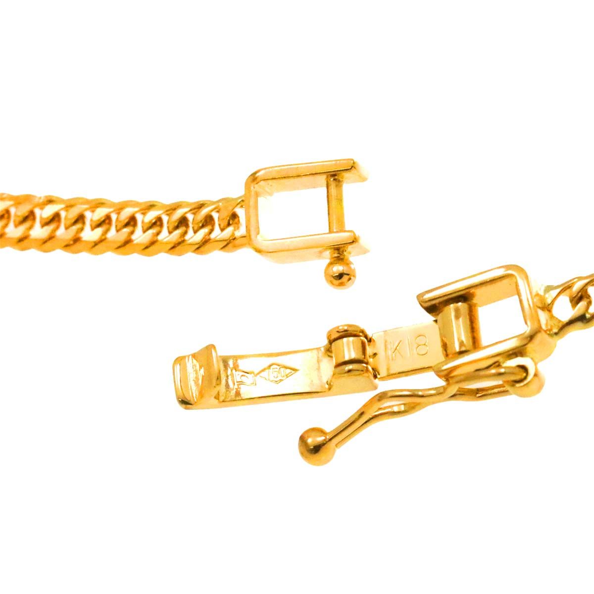 K18/プラチナ　イエローゴールド キヘイネックレス 50g/50cm プラチナ/K18イエローゴールド キヘイネックレス （6面カットダブル