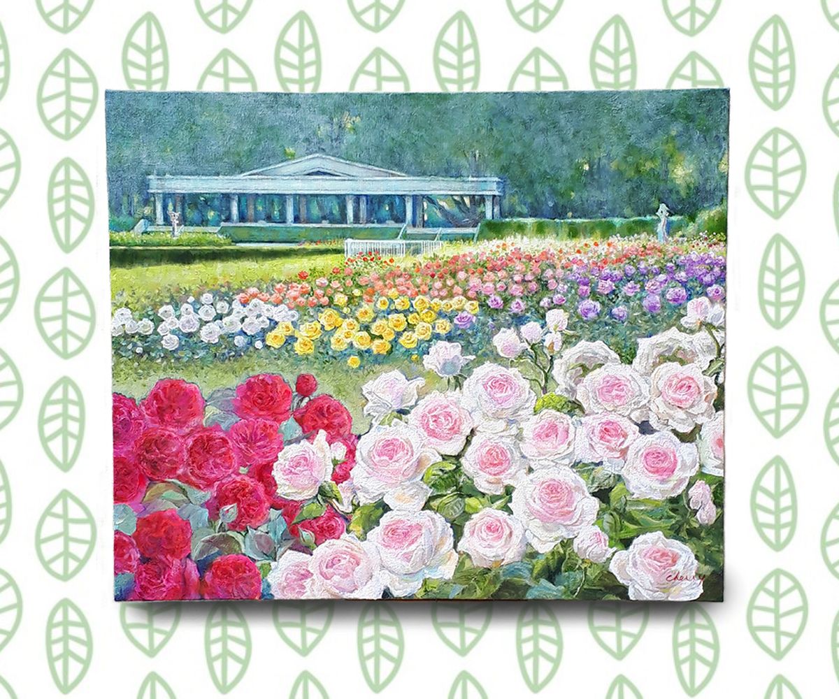 一点物】『 サンフラワー サンセット 』油絵 F6号 油彩 油画