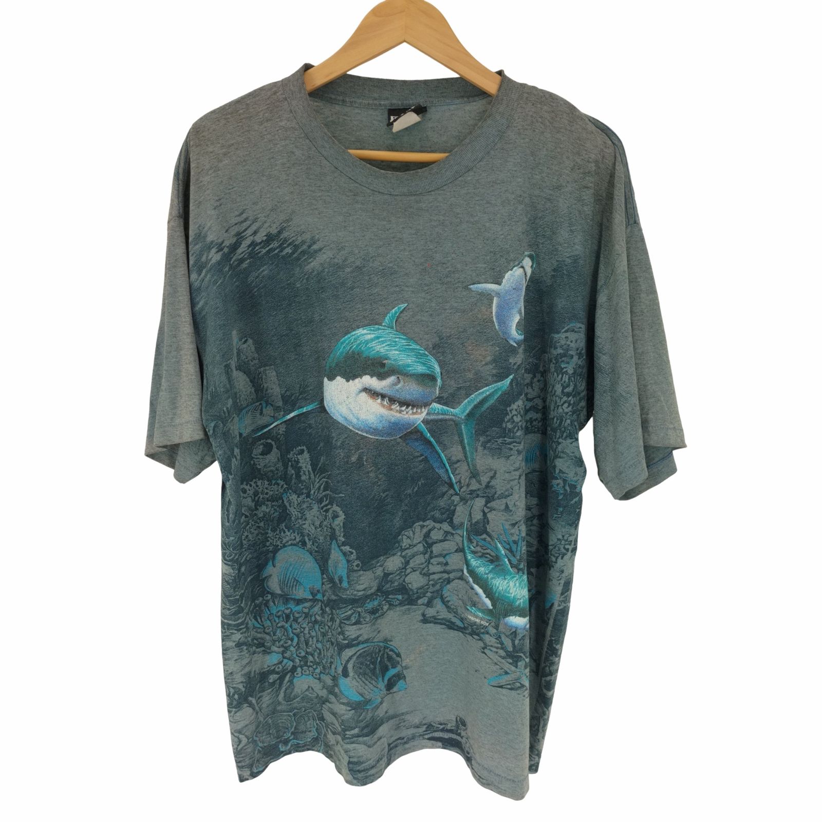 シグナルスポーツ SIGNAL SPORTS HABITAT XCIV 魚柄クルーネックTシャツ メンズ import：XL 