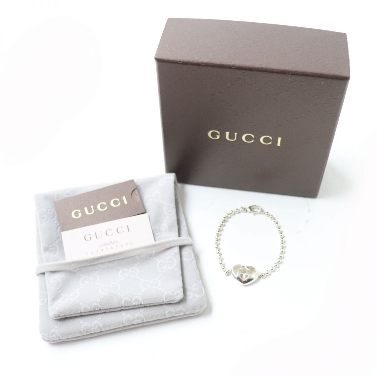 美品☆GUCCI グッチ インターロッキング G ハートモチーフ SV925 