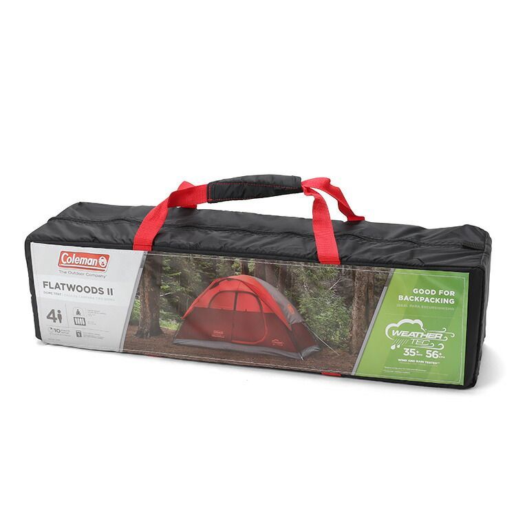 新品 コールマン フラットウッズ テント 4人用 レッド Coleman