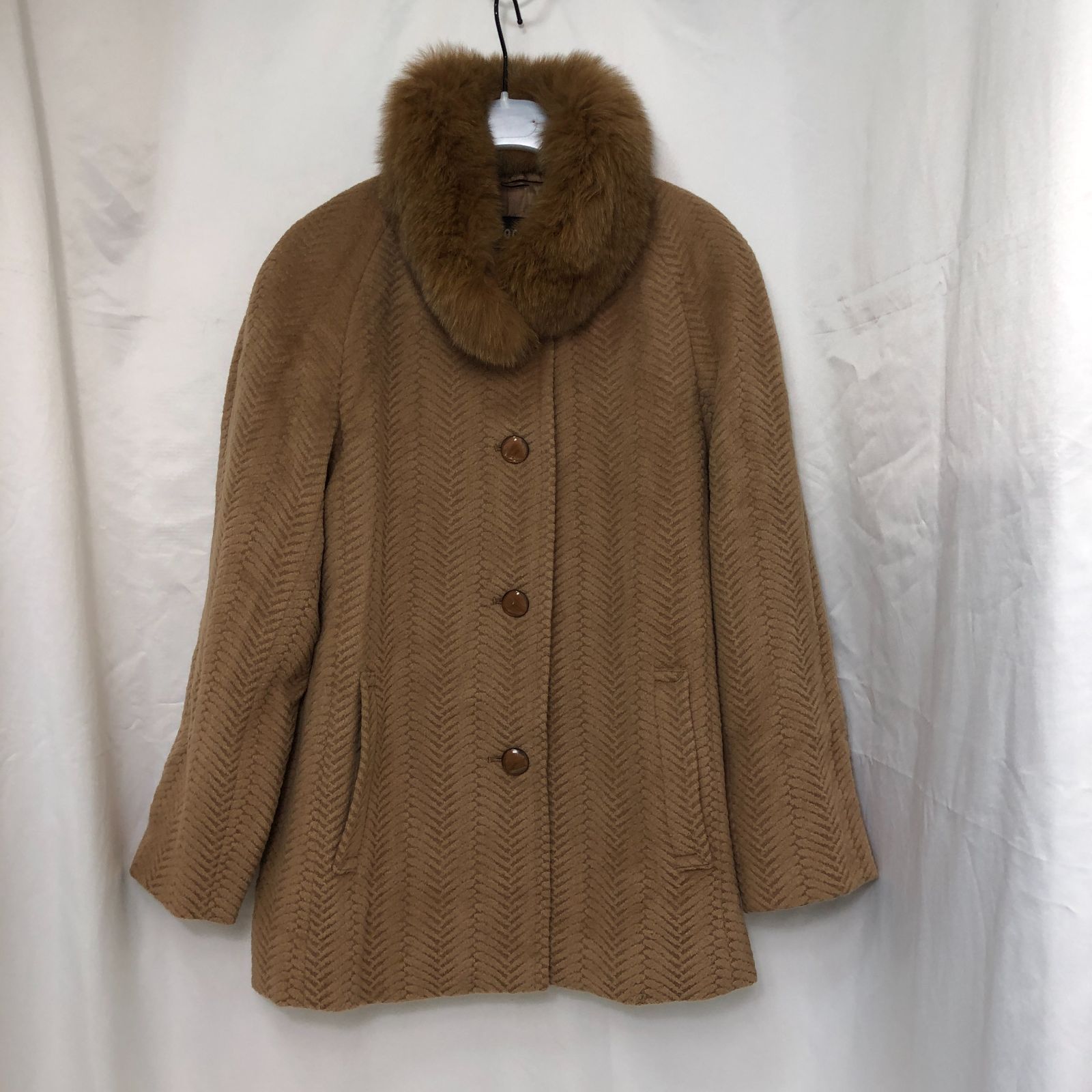 SANYO COAT アンゴラ混コート キャメル 7299