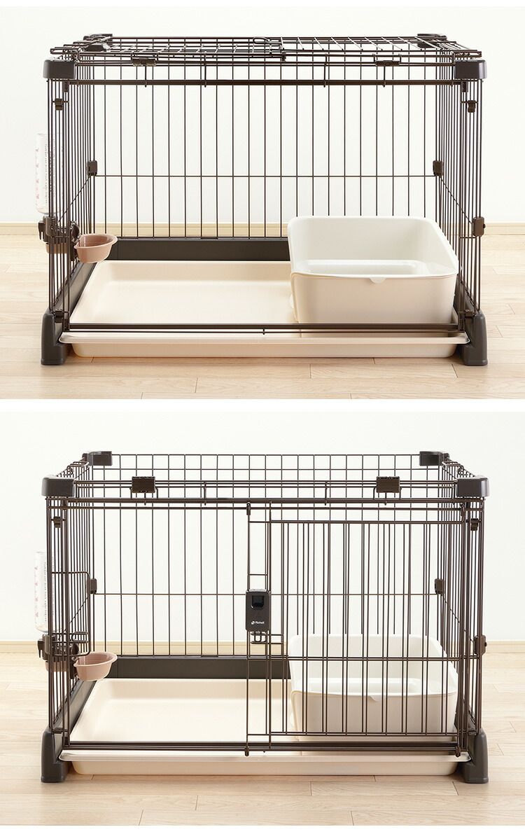 ブラウン リッチェル サークル ケージ-屋根面 セット 90x60cm 高さ60cm 犬小屋 ペットサークル ペットケージ ゲージ 犬サークル 犬ケージ もっとお掃除簡単サークル 90-60 Richell USTAUSTRALIA_COM_AU