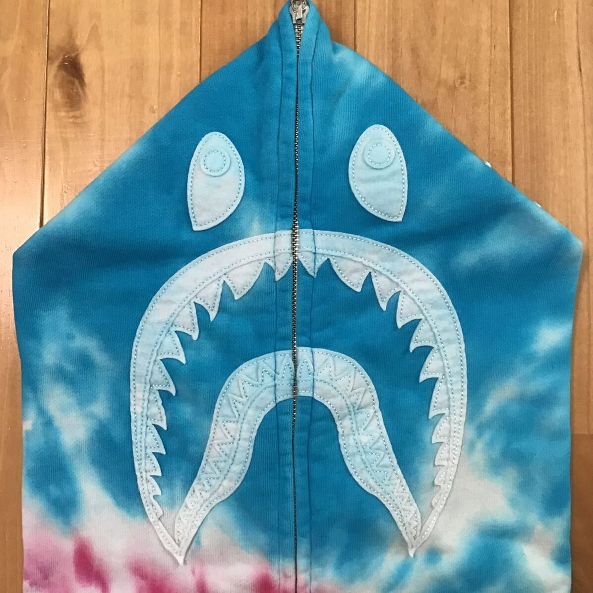 ☆XL☆ タイダイ シャーク パーカー shark full zip hoodie TIE DYE a  