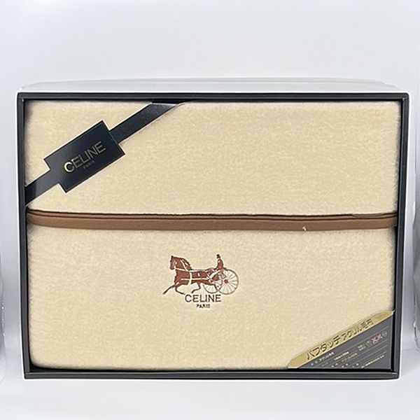 【新品】CELINE パフタッチ アクリル毛布 未使用品 セリーヌ 箱付 アクリル毛布 140×200 アクリル100