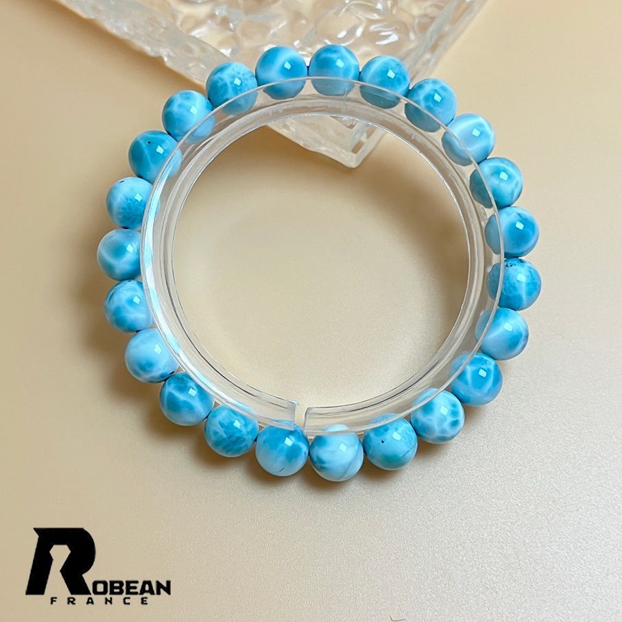 EU製 定価14万円 ROBEAN ドミニカ共和国産のラリマー ペクトライト パワーストーン ブレスレット 天然石 開運 金運 プレゼント 約8.2-8.3mm K0730147 WWW_SHINETEETH_COM