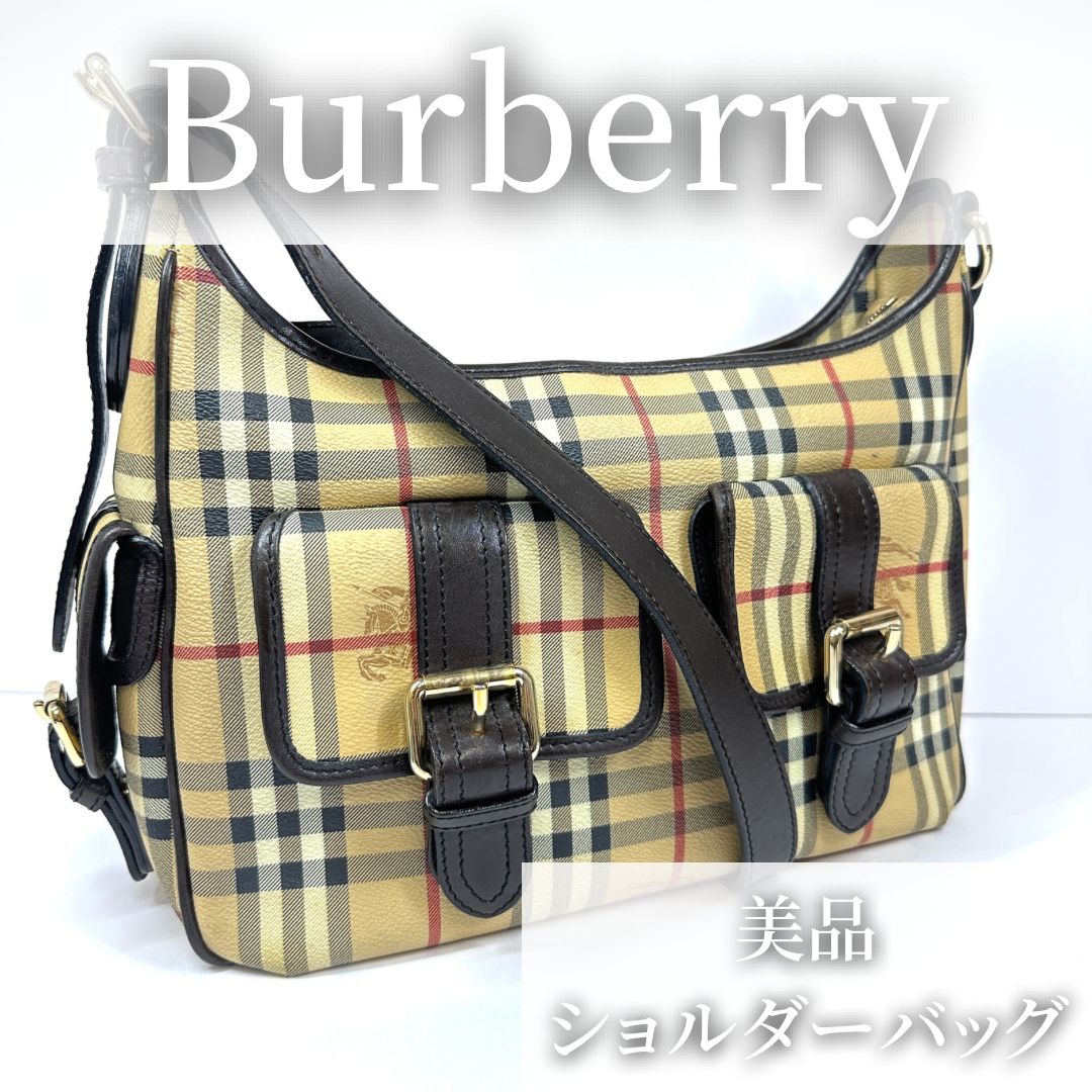 美品 BURBERRY バーバリー ノバチェック シャドーホース