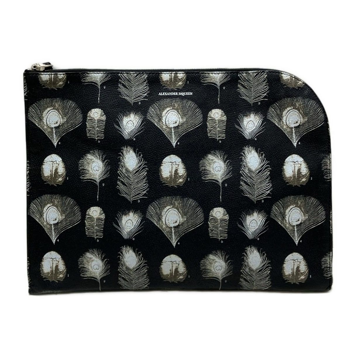 ALEXANDER McQUEEN アレキサンダーマックイーン クラッチバッグ - 黒×ダークブラウン×マルチ