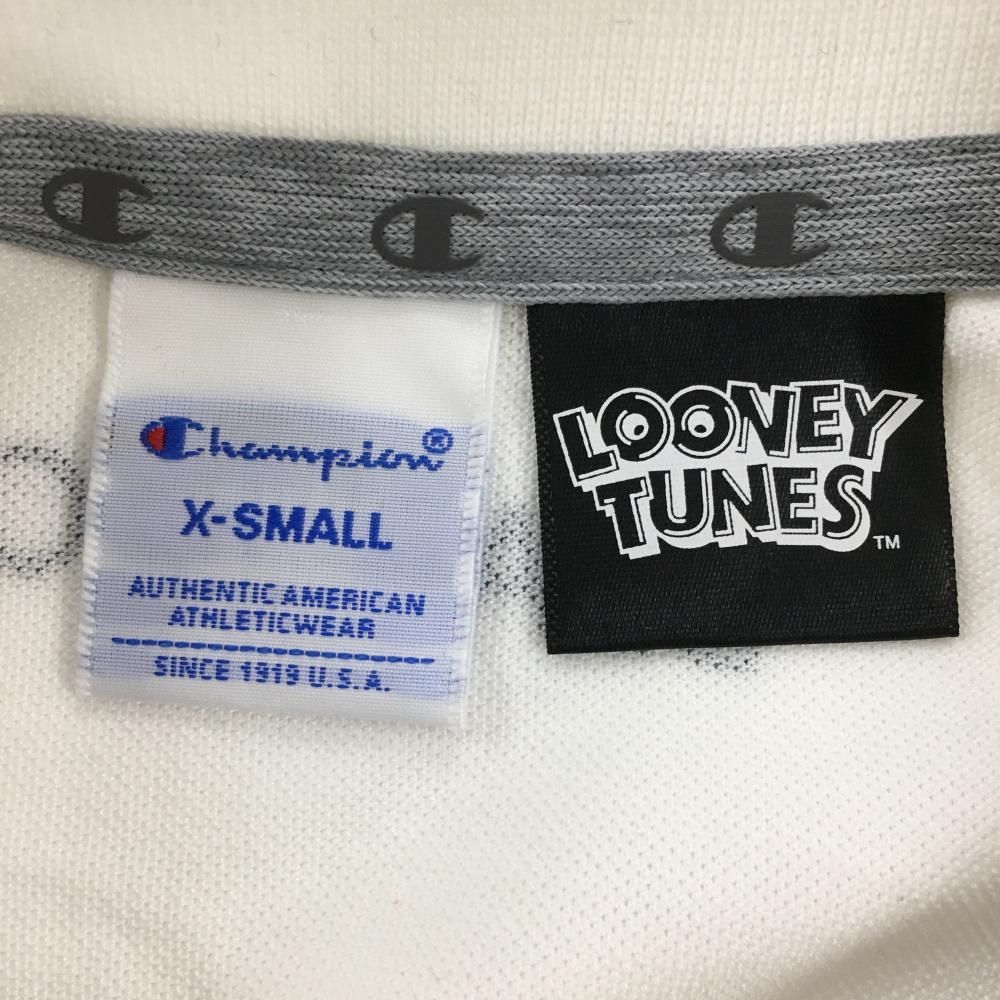 Champion - 【美品】チャンピオン×LOONEY TUNES 半袖ポロシャツ 白 ビームスゴルフ バックプリント レディース X-SMALL ゴルフウェア Champion 美品】チャンピオン×LOONEY TUNES 半袖ポロシャツ 白 ビームス
