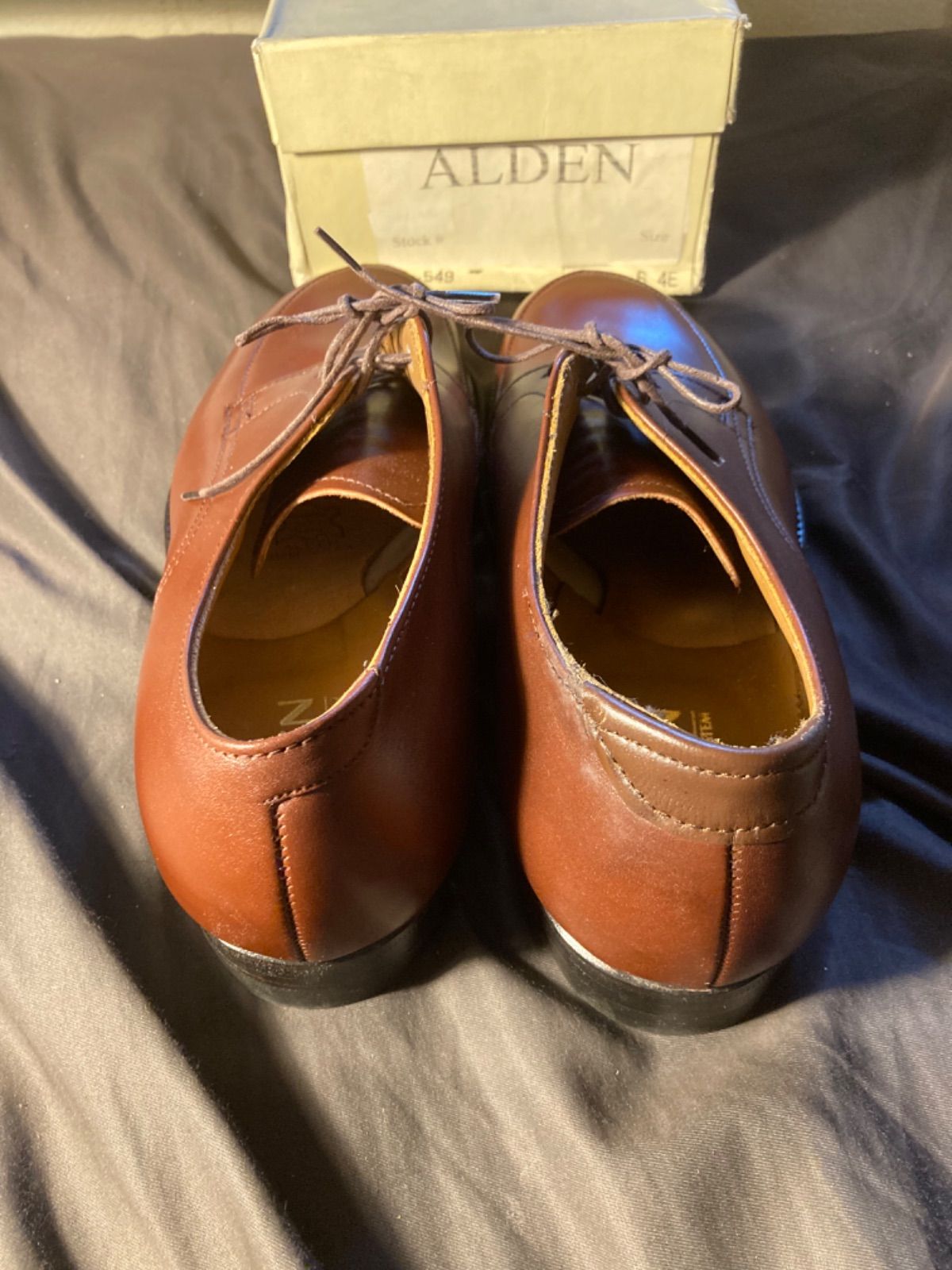 旧ロゴ 60年製 Alden オールデン 新品 モディファイドラスト 茶 Vチップ 549 革靴 6EEEE 24.5cm ドレスシューズ  ビジネスシューズ アナトミカ Anatomica ユナイテッドアローズ BEAMS ビームス SHIPS HERMES