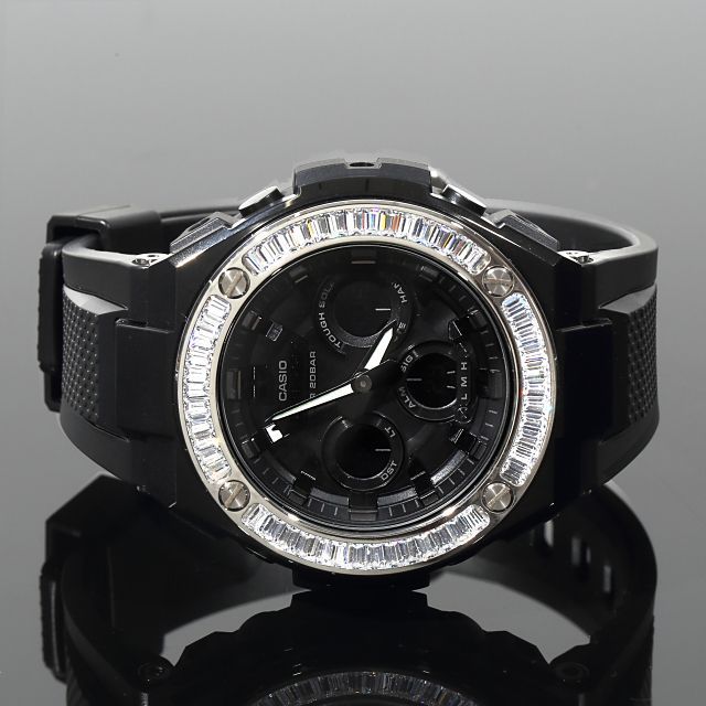 G-SHOCK ブラック GST w300 G-Steel ブラック バケットCZダイヤ
