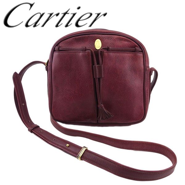 カルティエ　バッグ　マストライン ショルダーバッグ トリニティ　ボルドー Cartier - 本物 カルティエ Cartier マストライン トリニティ