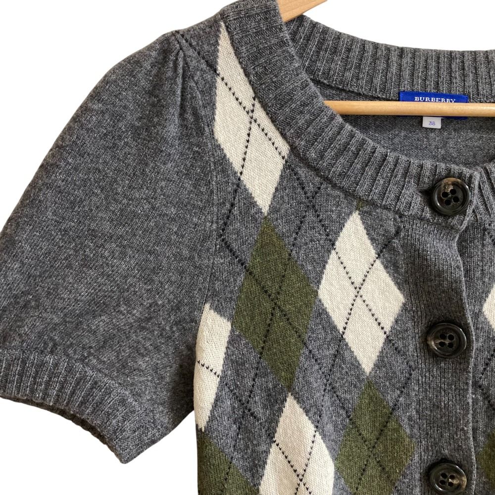 【美品】バーバリー ブルーレーベル  サイズ 38  M 美品 BURBERRY BLUE LABEL バーバリーブルーレーベル アーガイル