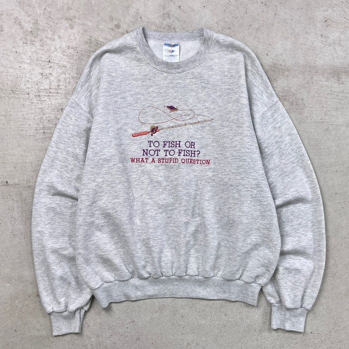 00年代~ メッセージ デザイン刺繍 スウェットシャツ メンズL 