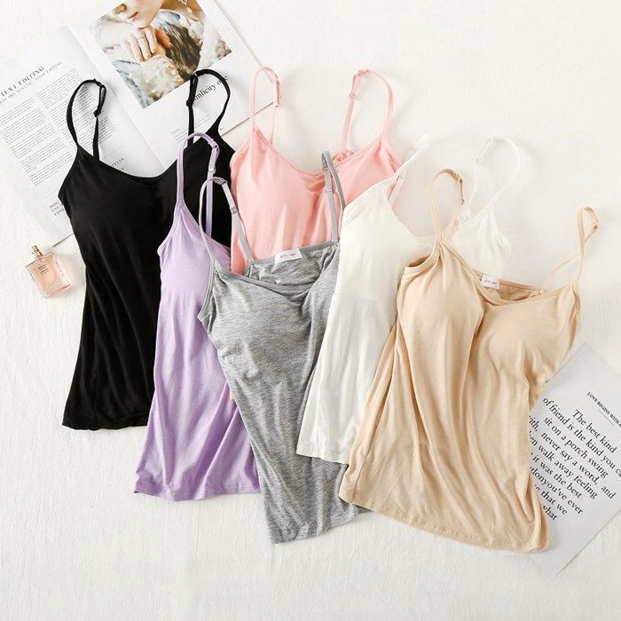 なまとめ買い カップ付きキャミソール 2枚セット カップ付き ブラキャミ キャミソール インナー 楽ちん ノンワイヤー 伸縮性 さらっ
