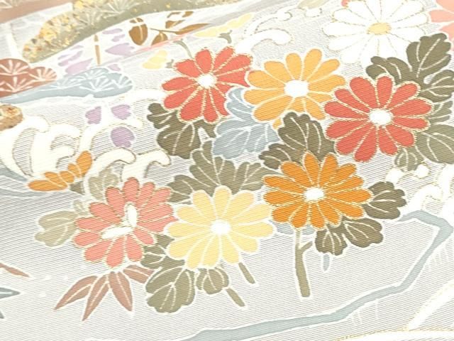 平和屋着物□豪華色留袖 駒刺繍 御所車花文 金彩 正絹 逸品 AAAY2000nf