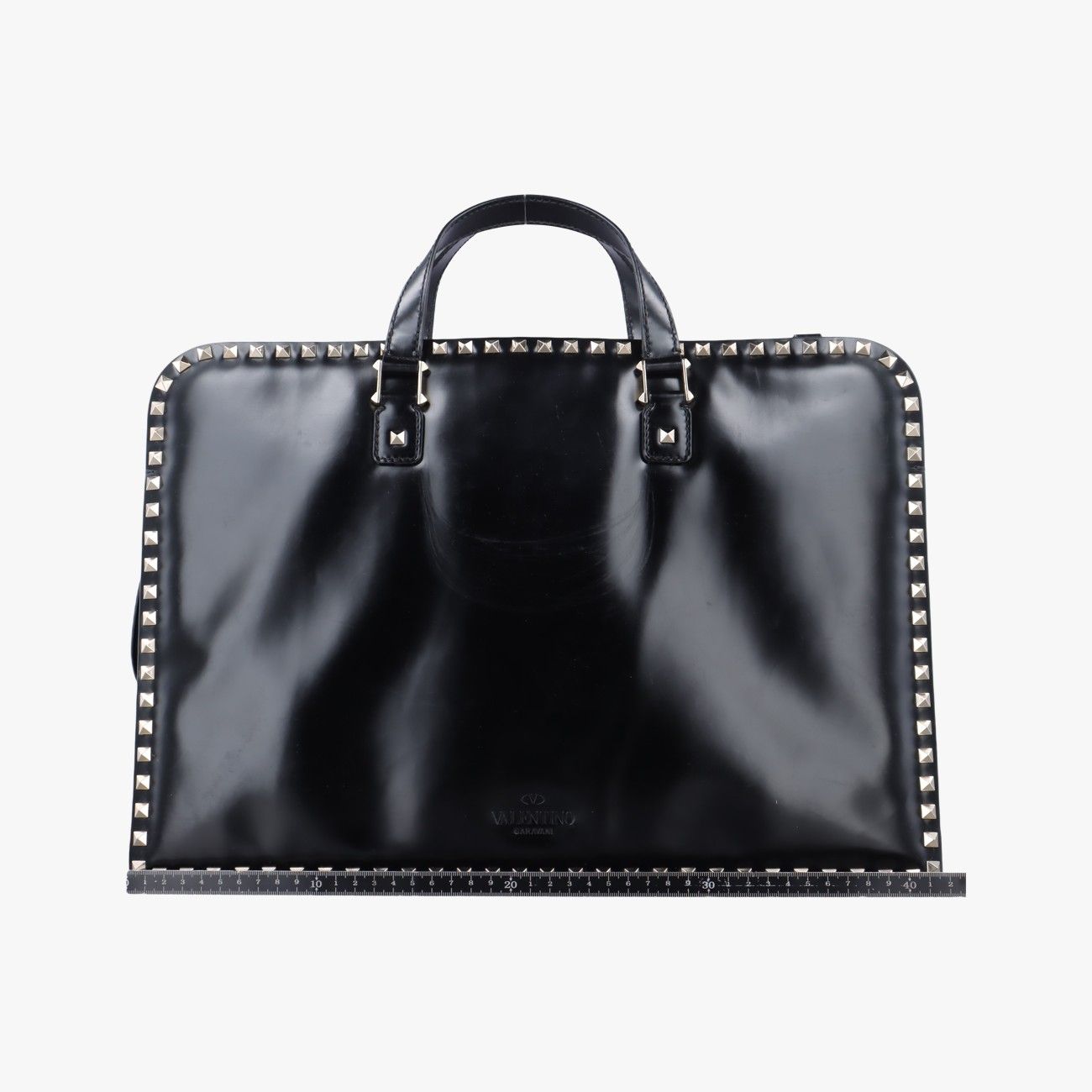 VALENTINO ヴァレンティノ ロックスタッズ レザーベルト ブラック 70 ヴァレンティノ ロックスタッズ ブラック レザー メッキ