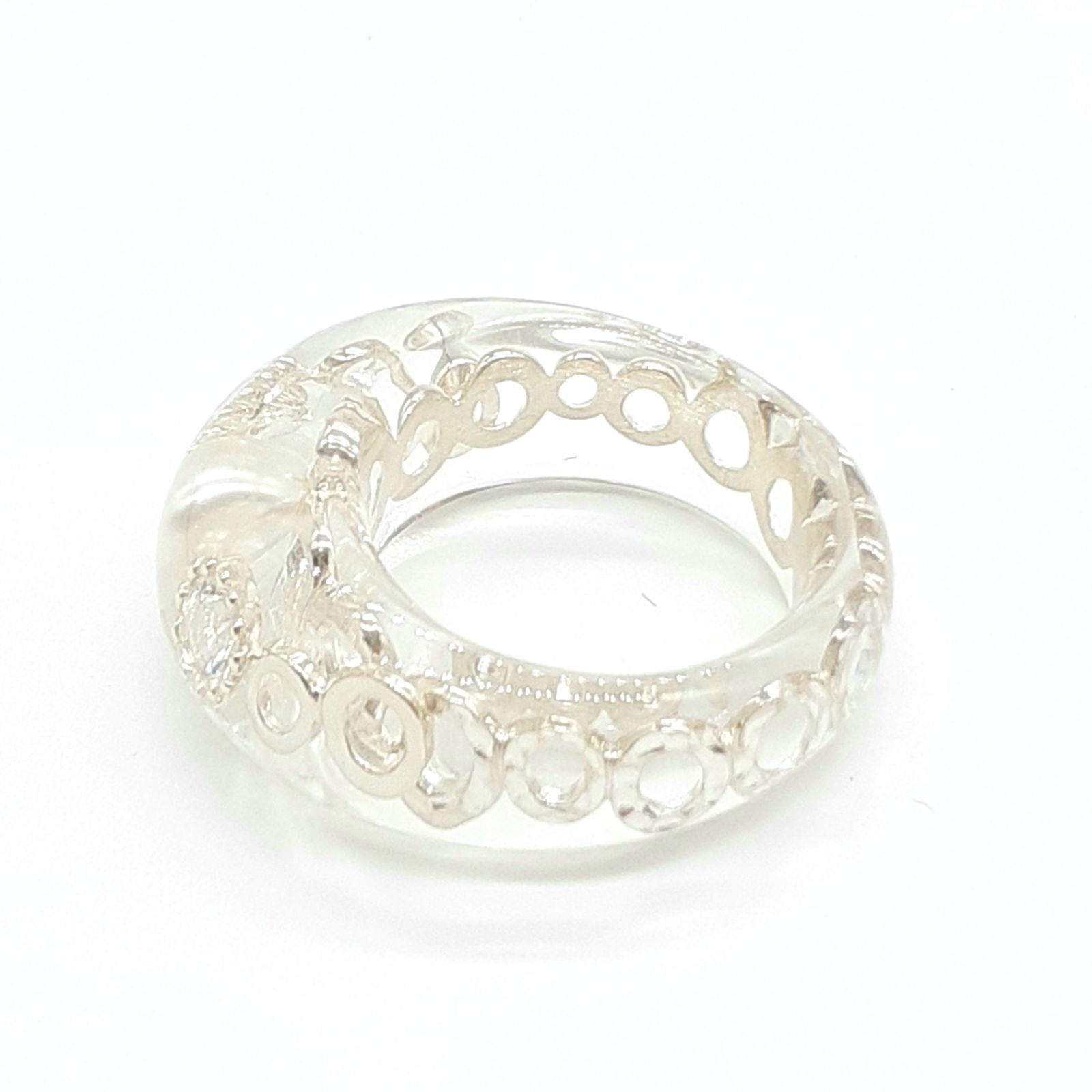 STAR JEWELRY パールアクリルリングクリア925 シルバー