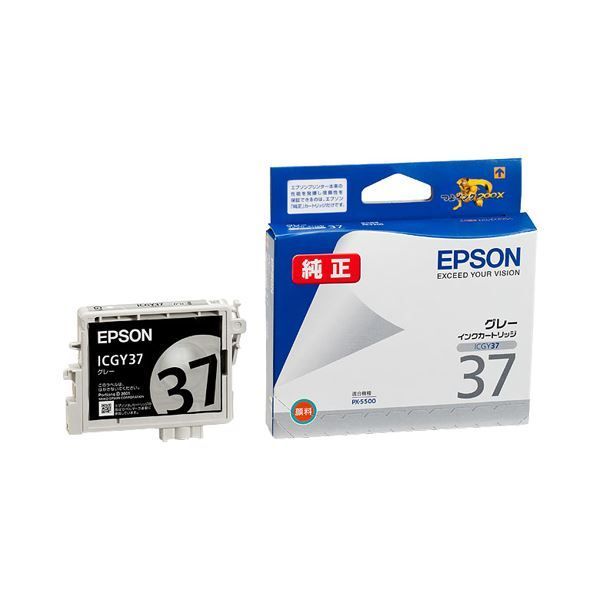 （まとめ） エプソン EPSON インクカートリッジ グレー ICGY37 1個 