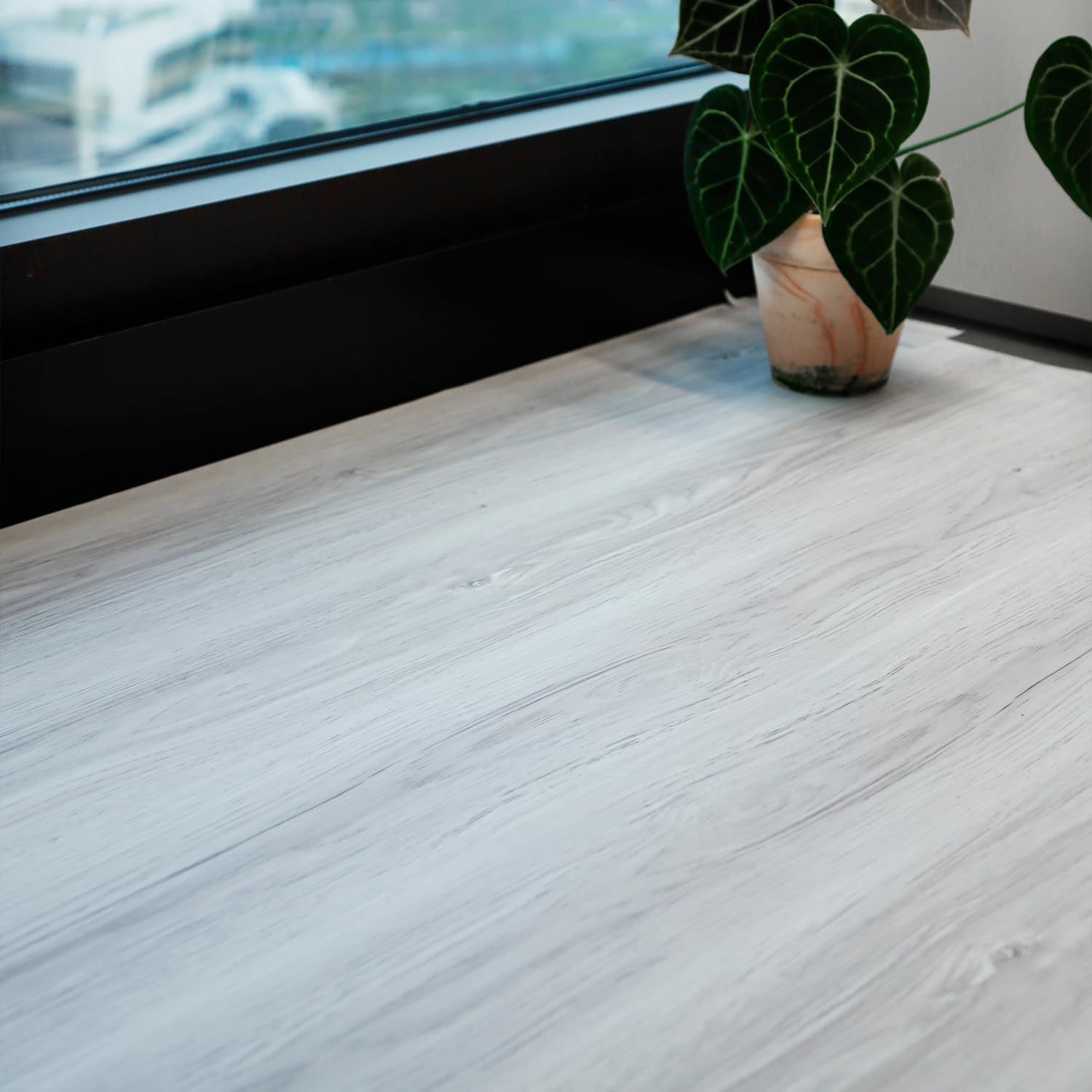 フロアタイル 木目 置くだけ 接着剤不要 床 シート 賃貸 防水 防滑 クッションフ ロア 畳 寝室 トイレ 用 剥がせる フロリングシート 床材 一巻15 m 薄い色