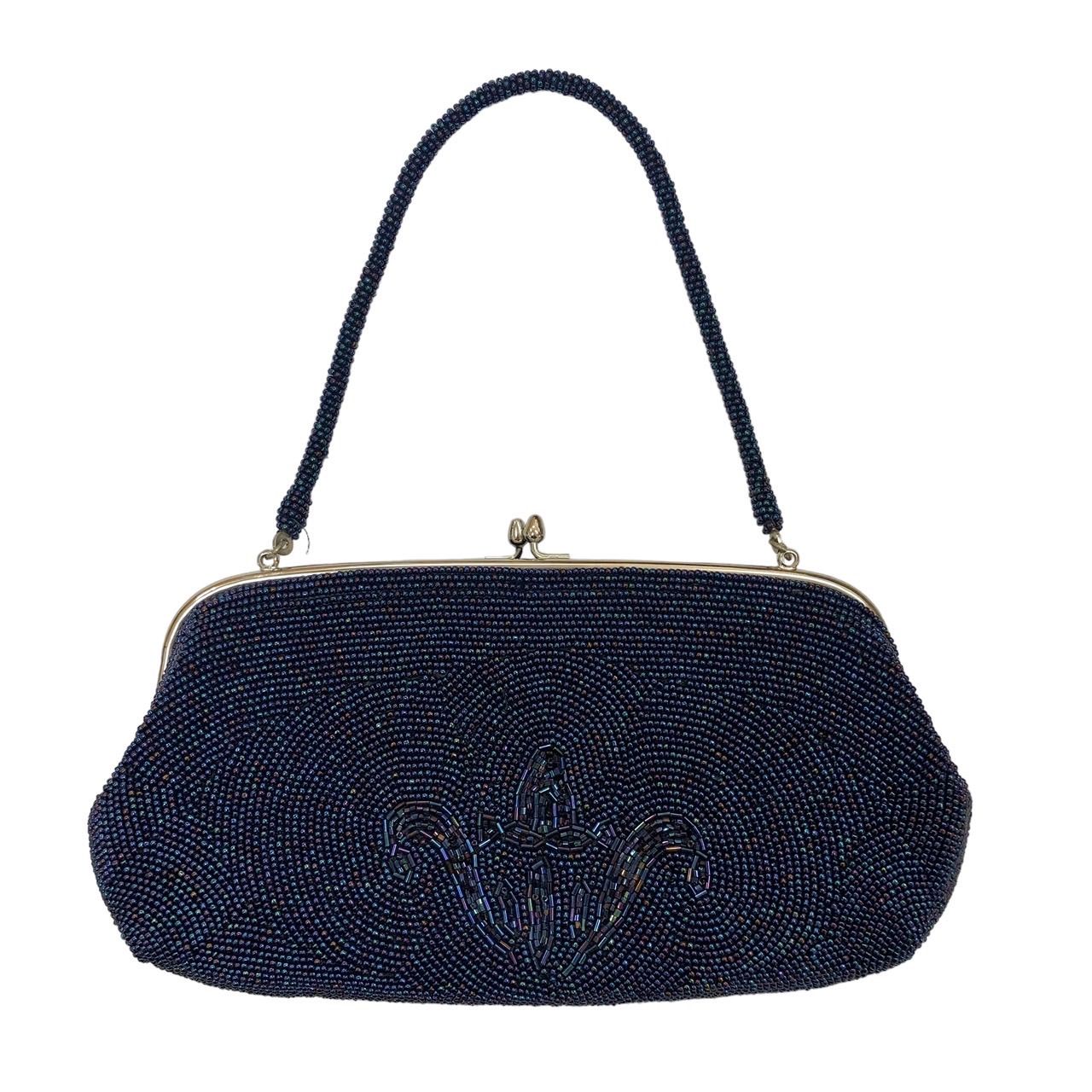 美品きれいです⭐️ ビーズ花模様バッグ】 和装小物 和装バッグ ビーズ