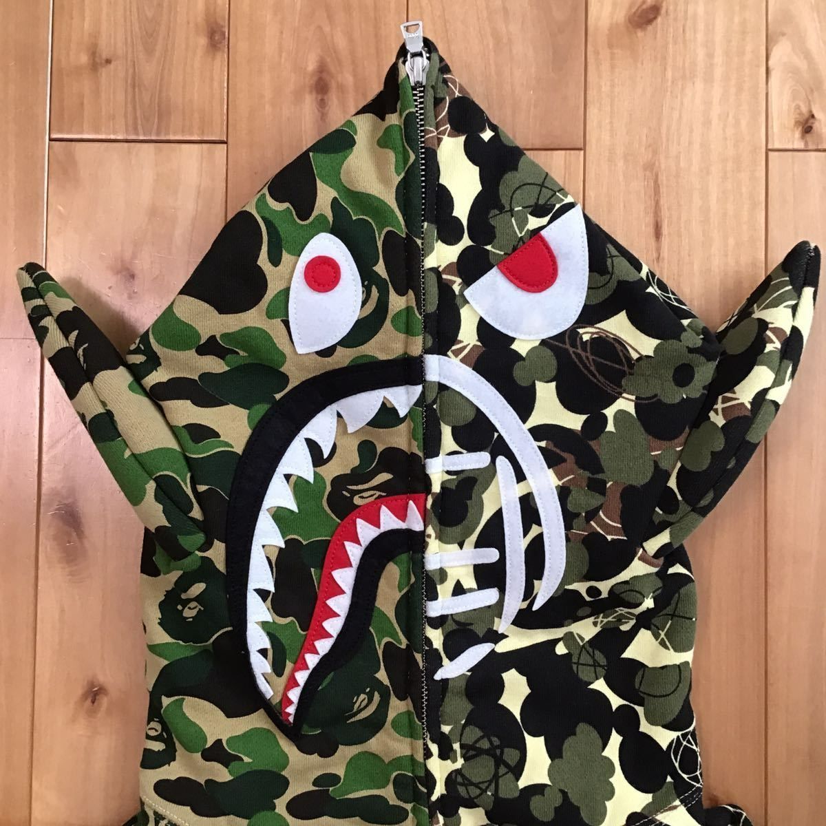 ☆美品☆ UNKLE × BAPE shark full zip hoodie Lサイズ a bathing ape エイプ ベイプ アベイシングエイプ  シャーク パーカー ABC camo - メルカリ