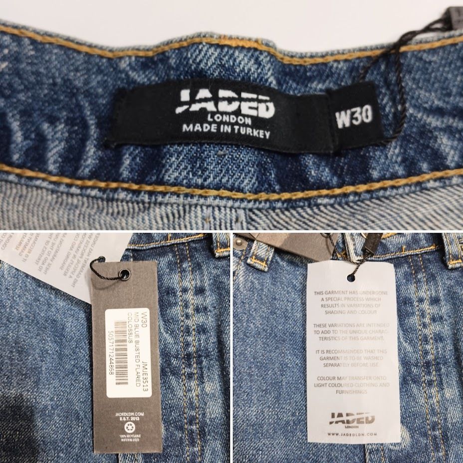 美品 JADED LONDON ジェイデッドロンドン MID BLUE BUSTED
