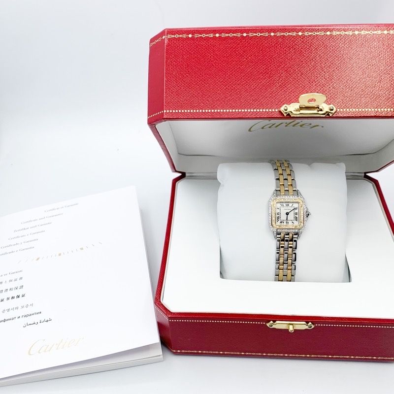 Cartier カルティエ　パンテールSM K18/SS 2ロウ  レディース 楽天市場】カルティエ Cartier パンテールSM 2ロウ SS×K18