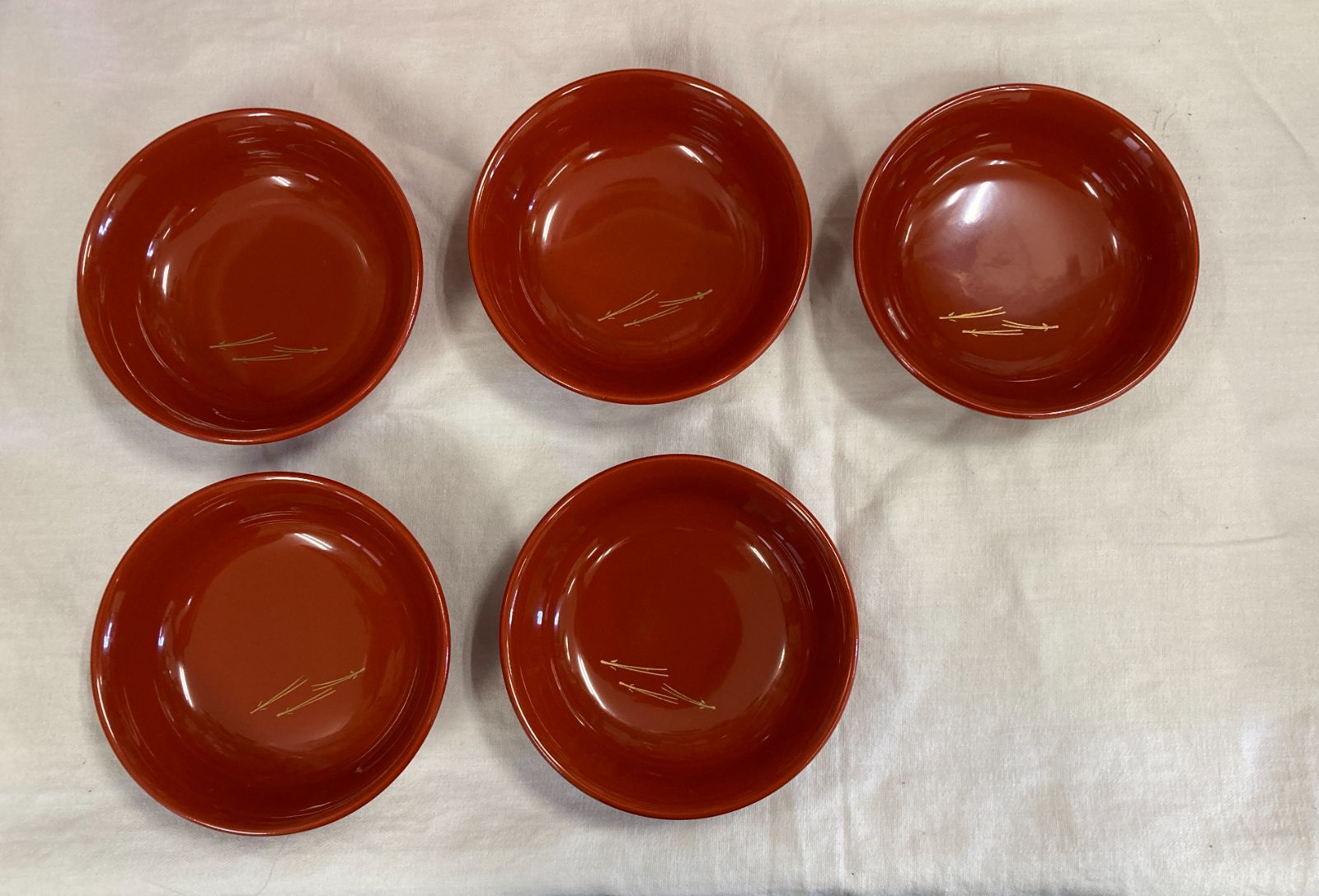 八雲塗 漆器 5客 / 小鉢、八寸、水菓子入れ、茶会 未使用品