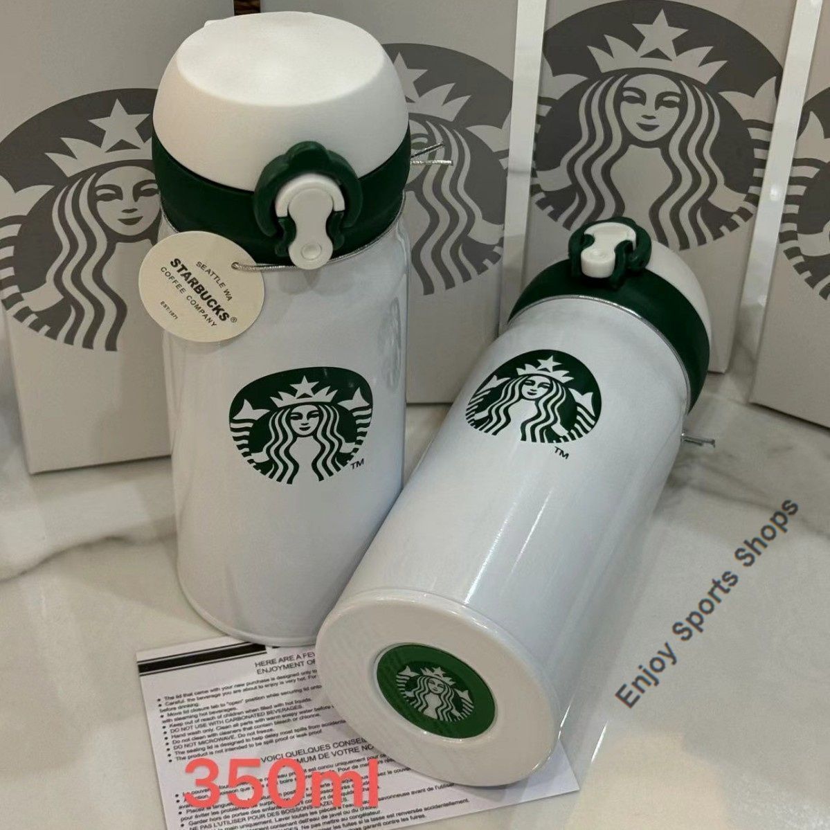 美品・未使用品♪【STARBUCKS】ステンレスボトル＆カップ＆コースター 4点 Amazon | スターバックス 2017 さくらステンレスボトルフル