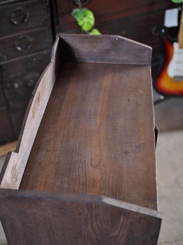 古い結晶ガラスの小型アンティークキャビネット 大正～昭和初期