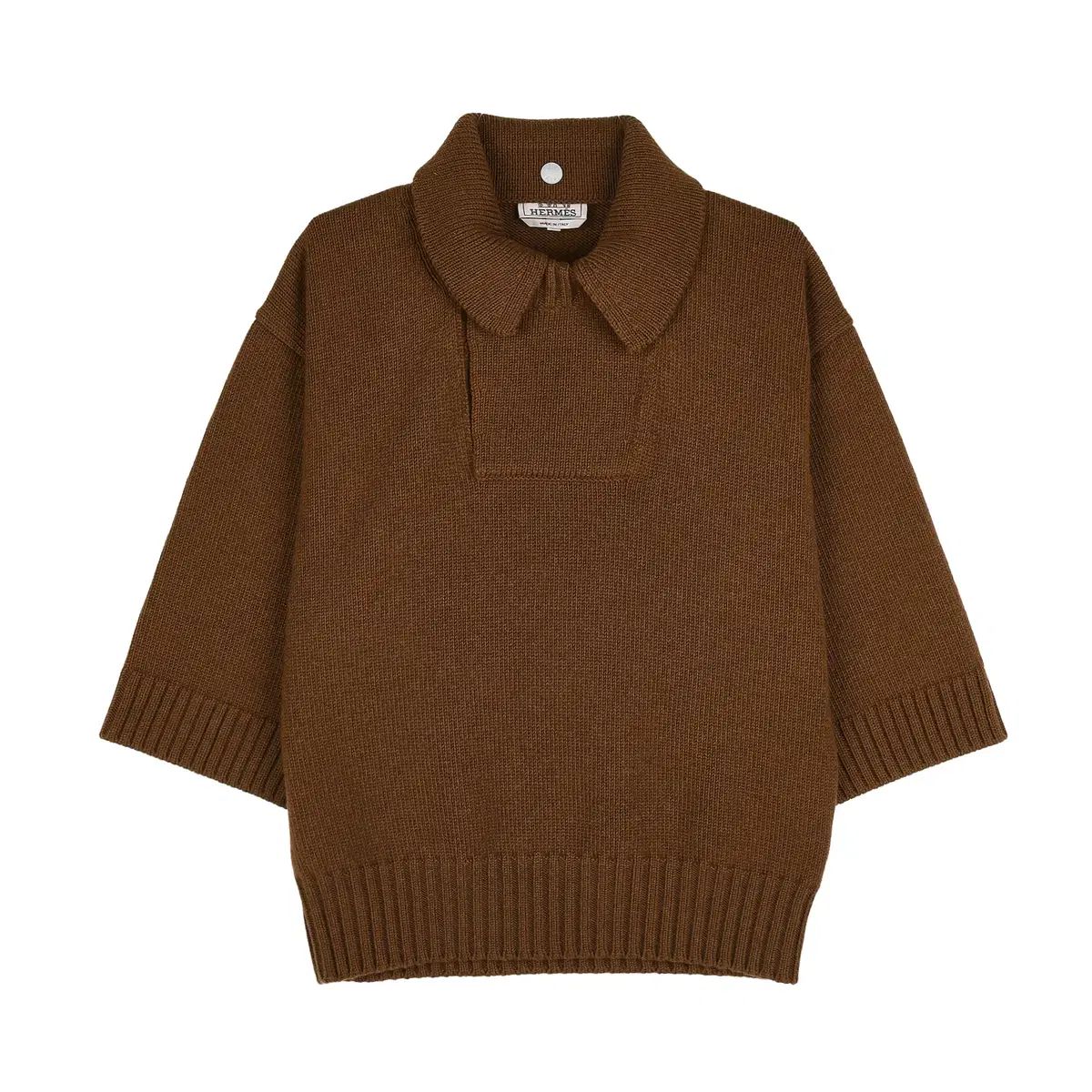 Hermes エルメス H367310HA カシミヤ 半袖 プルオーバー ニット- S