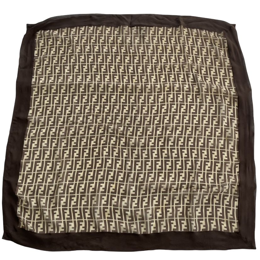 e7 FENDI フェンディ スカーフ シルク100 ズッカ 質屋かんてい局