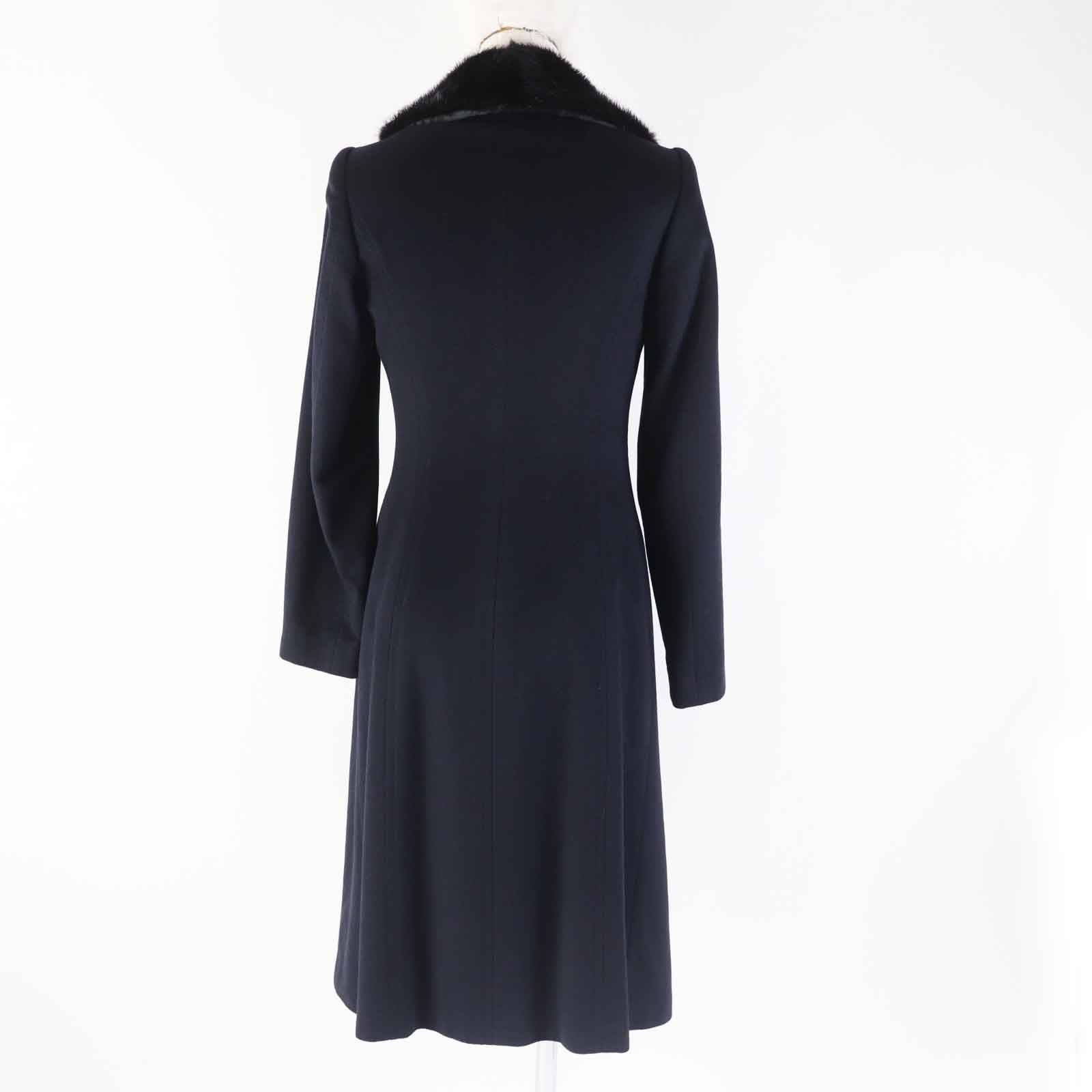 極美品◎KITON キートン カシミヤ100％ 襟ミンク付き ロングコート 美  