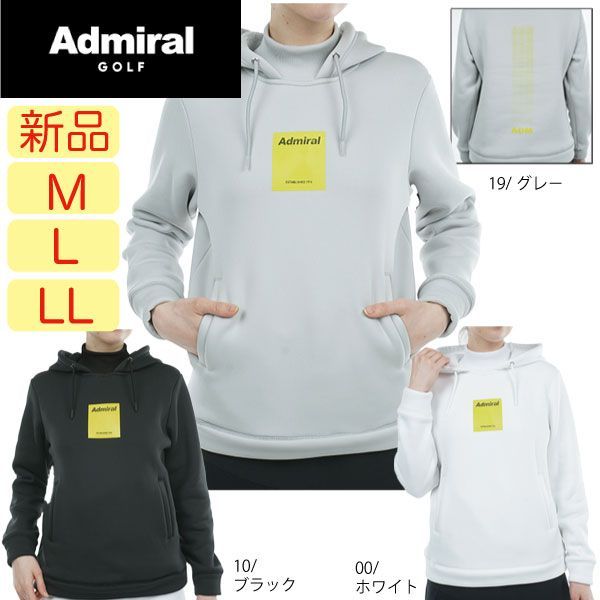 ♥ M L LLサイズ アドミラルゴルフ パーカー バックロゴ 軽量 裏フリース フーディー アドミラルゴルフ ADLA389 ゴルフウェア Admiral