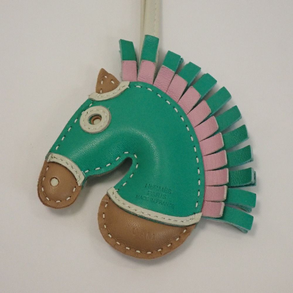 Th9880312 エルメス チャーム ジージー カマイユ 馬 U刻印 本革  