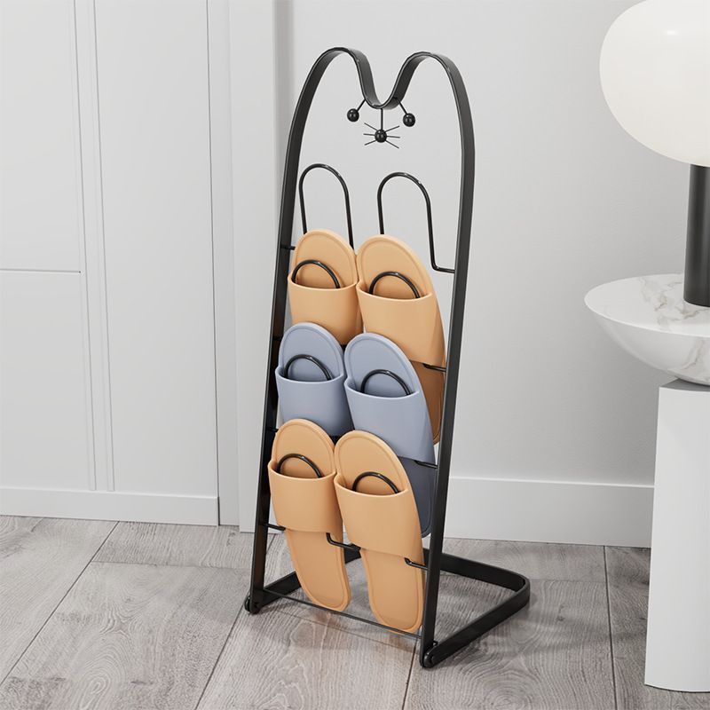 猫のスリッパラック かわいい Cat 動物 アニマル 金属製 折り畳み スリムタイプ スリッパスタンド 来客用 4足用 玄関 リビング