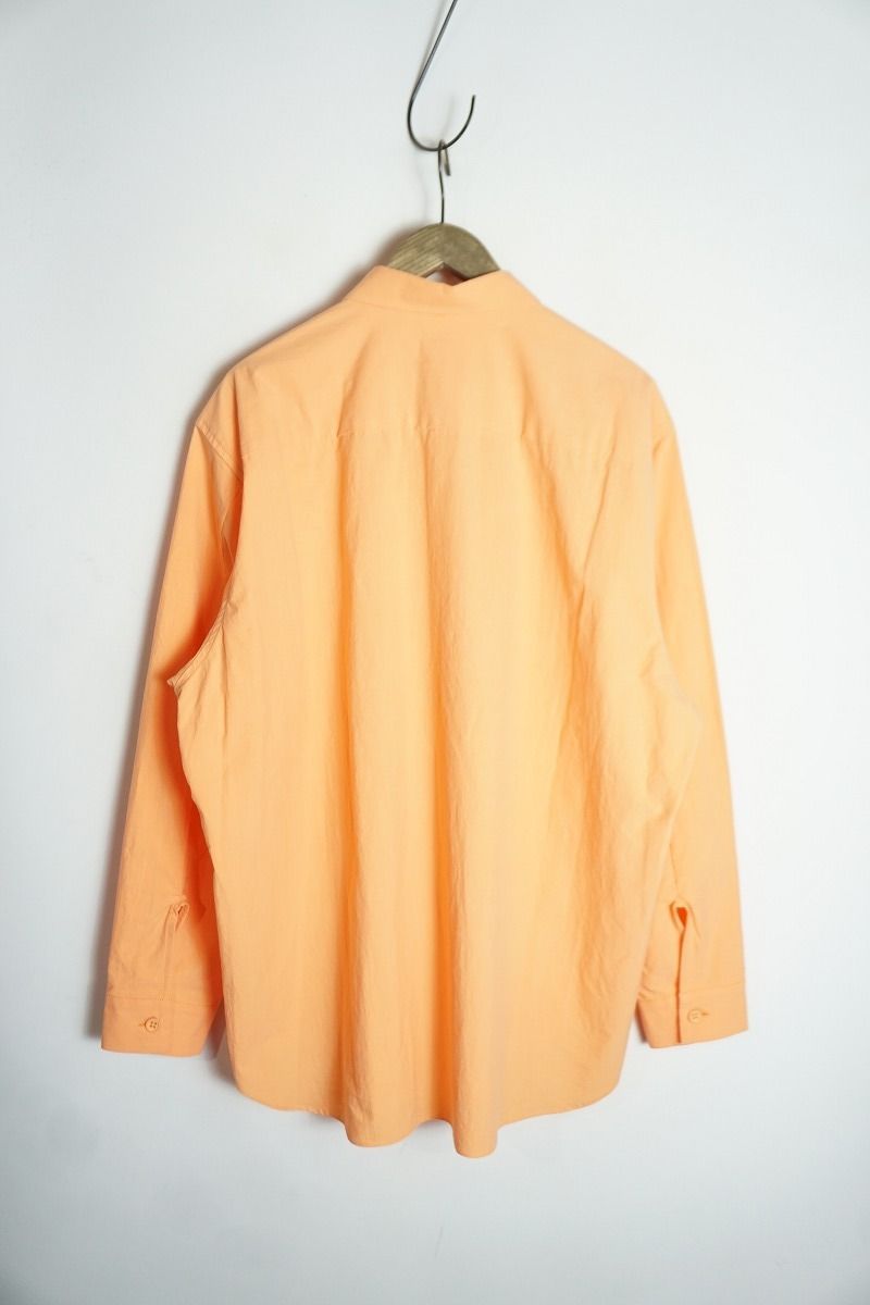 定番 MAN-TLE マントル R13S8 WEATHER SHIRT HORIZON WEATHER 長袖 シャツ コットン ウェザー生地 サイズM オレンジ系 918P♪