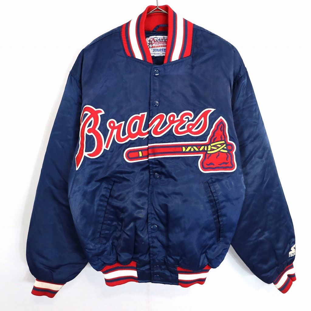 特価最安値【MIRAGE】90s MLB BRAVES 刺繍ロゴ 中綿ブルゾン スタジャン ジャケット・アウター