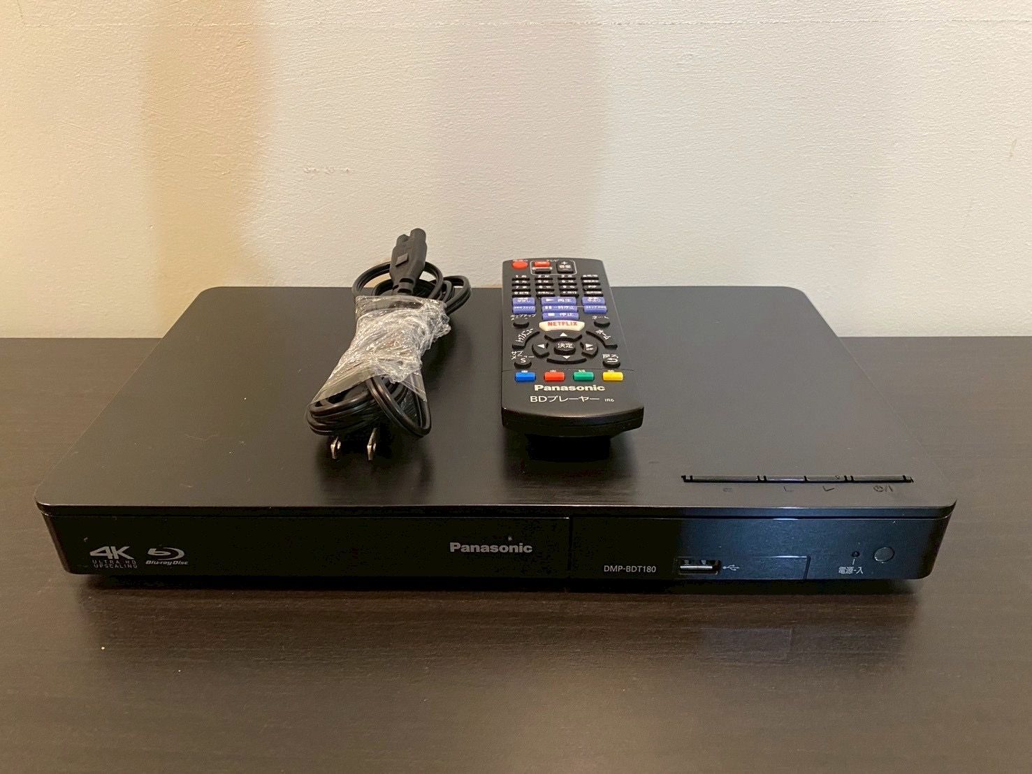 ■動作品 Panasonic パナソニック DMP-BDT180 BDプレーヤー 2017年製 ブラック リモコン付き 中古美品 