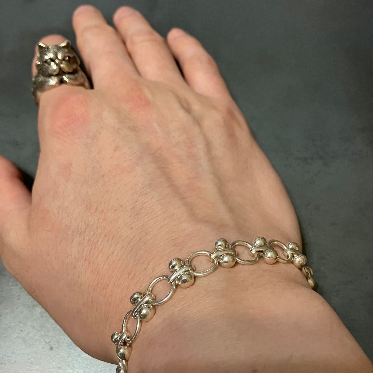 SILVER925 NAVAJO FOOP DESIGN MANTEL BRACELET /シルバー